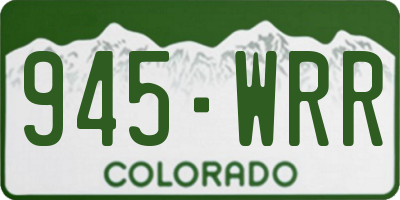 CO license plate 945WRR