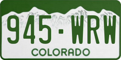 CO license plate 945WRW