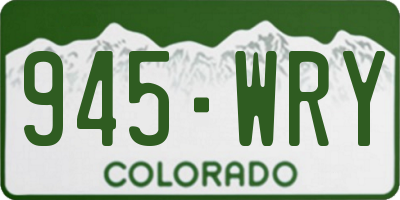 CO license plate 945WRY
