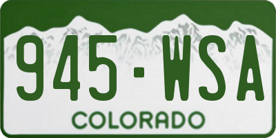 CO license plate 945WSA