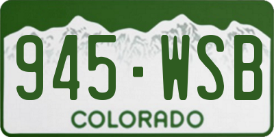 CO license plate 945WSB
