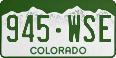 CO license plate 945WSE
