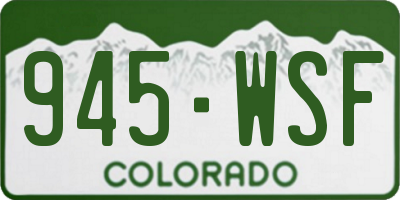 CO license plate 945WSF