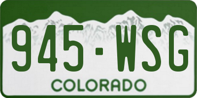 CO license plate 945WSG