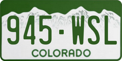 CO license plate 945WSL