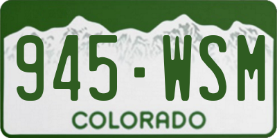 CO license plate 945WSM