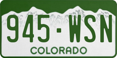 CO license plate 945WSN