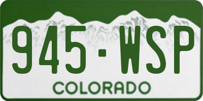 CO license plate 945WSP