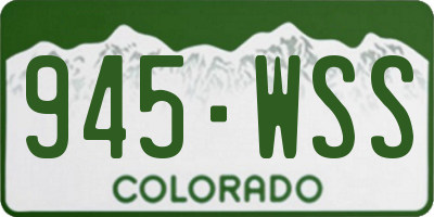 CO license plate 945WSS