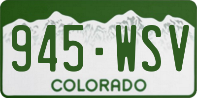 CO license plate 945WSV