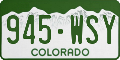 CO license plate 945WSY