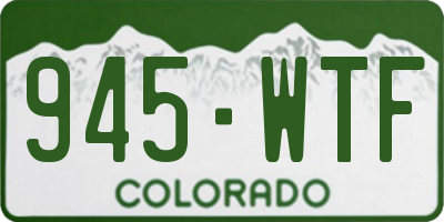 CO license plate 945WTF