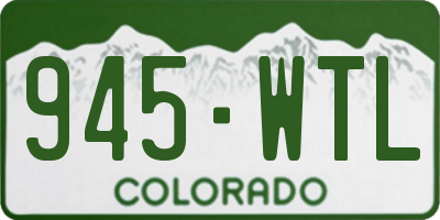 CO license plate 945WTL