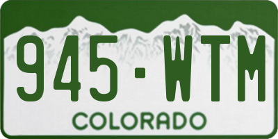 CO license plate 945WTM