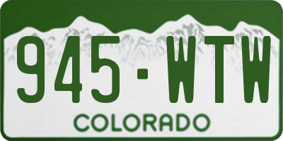 CO license plate 945WTW