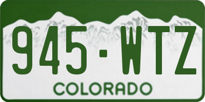 CO license plate 945WTZ