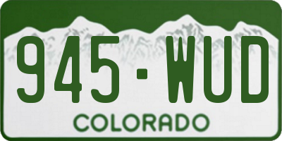 CO license plate 945WUD