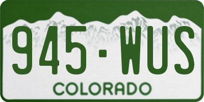CO license plate 945WUS