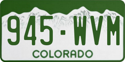 CO license plate 945WVM