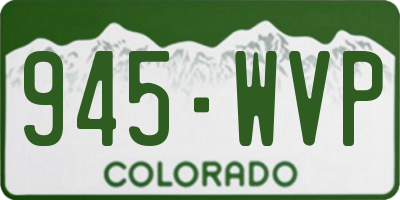 CO license plate 945WVP