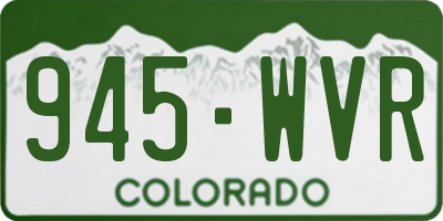 CO license plate 945WVR