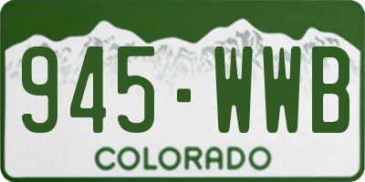 CO license plate 945WWB