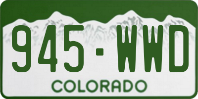 CO license plate 945WWD