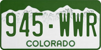 CO license plate 945WWR