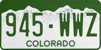 CO license plate 945WWZ