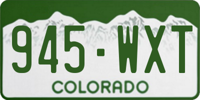 CO license plate 945WXT