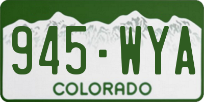 CO license plate 945WYA