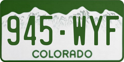 CO license plate 945WYF