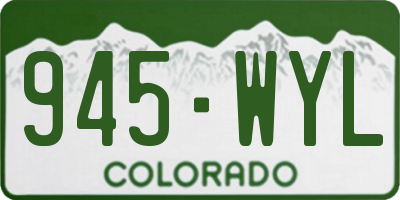 CO license plate 945WYL