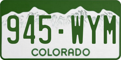 CO license plate 945WYM