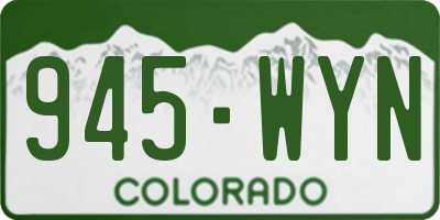 CO license plate 945WYN