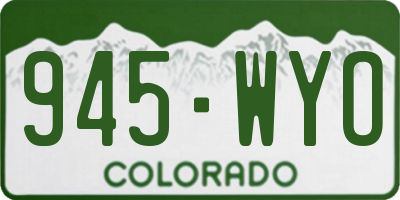 CO license plate 945WYO