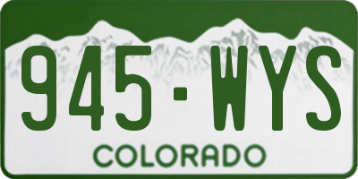 CO license plate 945WYS