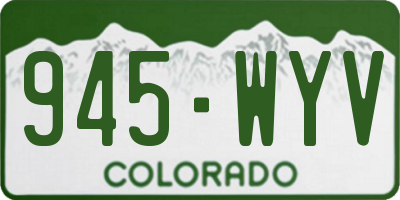 CO license plate 945WYV