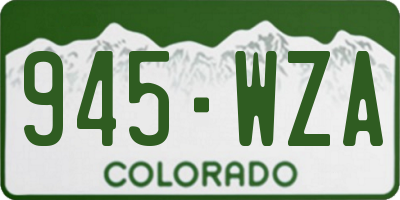 CO license plate 945WZA