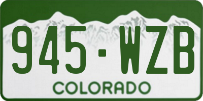 CO license plate 945WZB