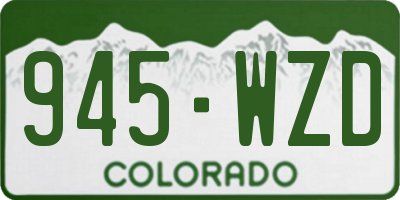 CO license plate 945WZD