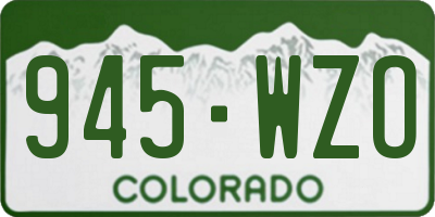 CO license plate 945WZO
