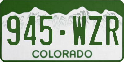 CO license plate 945WZR