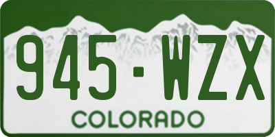CO license plate 945WZX
