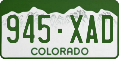 CO license plate 945XAD