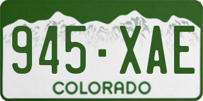 CO license plate 945XAE