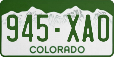 CO license plate 945XAO