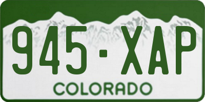 CO license plate 945XAP