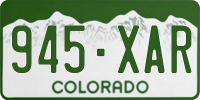 CO license plate 945XAR