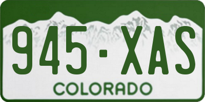 CO license plate 945XAS